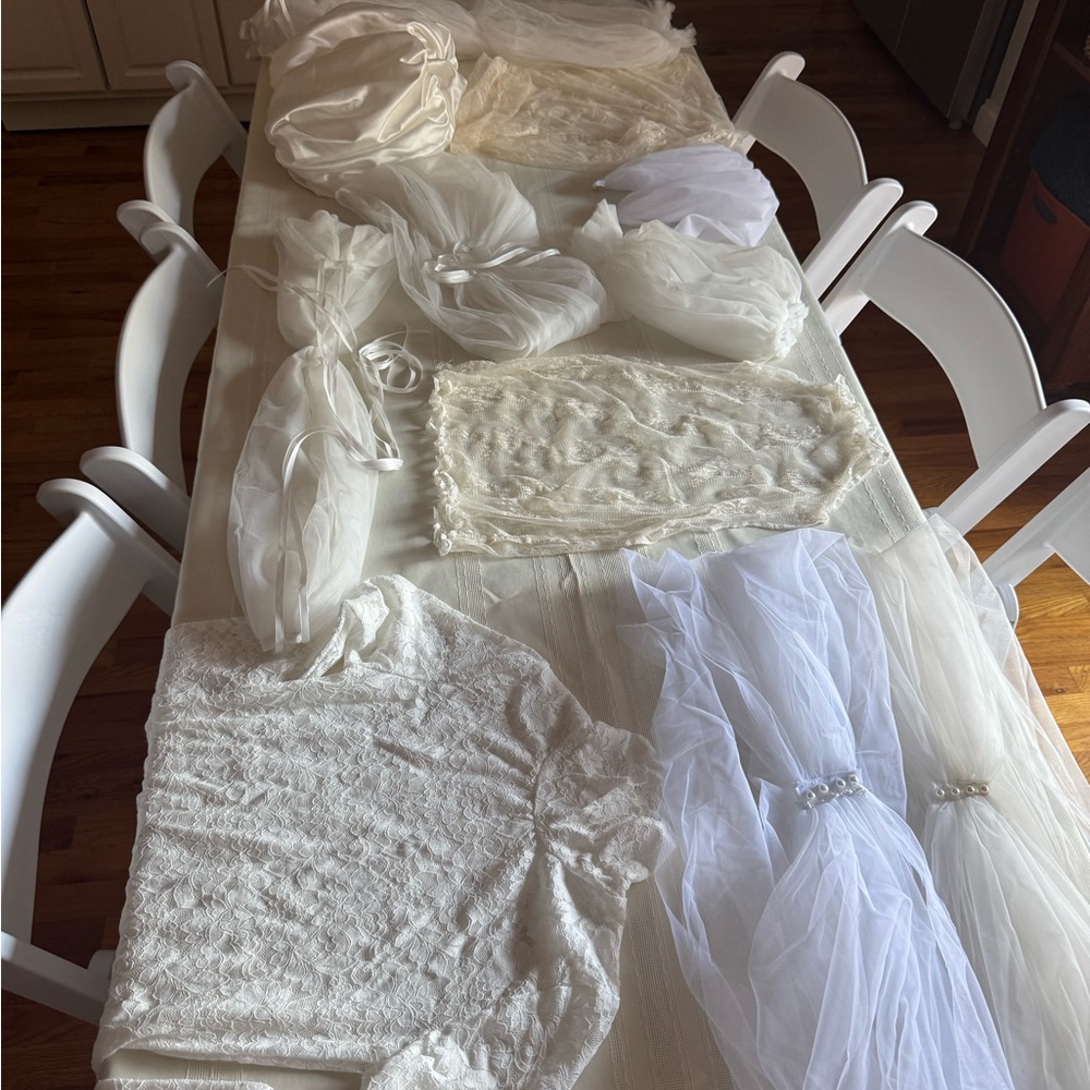 Lot of bridal / wedding toppers, straps, bolero, sleeves, cover etc.